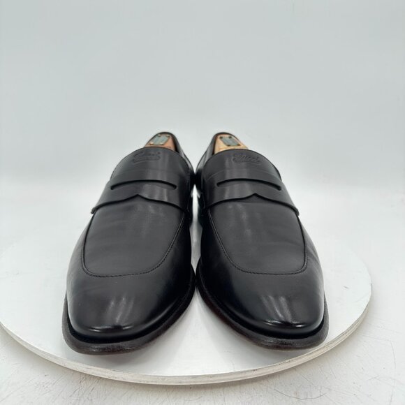 Gucci Men UK 9D US 9.5D Black Leather Slip On Penny Loafer Dress Shoes - Picture 3 of 13
